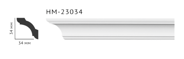 Карниз стельовий гладкий Classic Home HM-23034 , ліпний декор з поліуретану