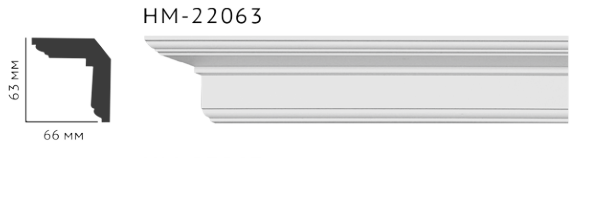Карниз стельовий гладкий Classic Home HM-22063 , ліпний декор з поліуретану