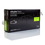 Рукавички нітрилові Nitrylex Black, розмір S, чорні, 100 шт