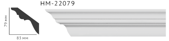 Карниз стельовий гладкий Classic Home HM-22079 , ліпний декор з поліуретану