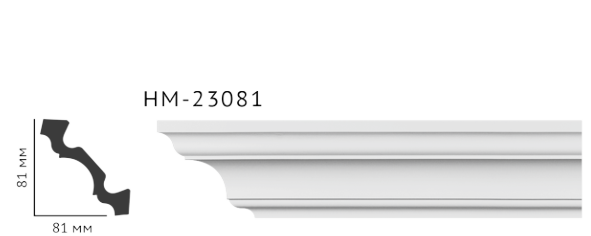 Карниз стельовий гладкий Classic Home HM-23081 , ліпний декор з поліуретану
