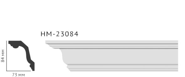 Карниз стельовий гладкий Classic Home HM-23084 , ліпний декор з поліуретану