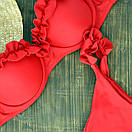 Купальник жіночий роздільний модель "Бандо" червоний L, фото 6