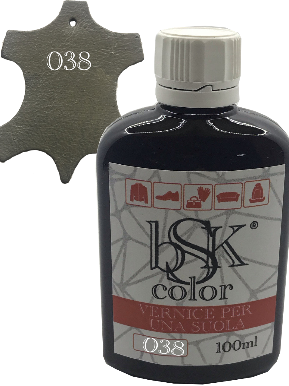 Фарба колір сірий кварц для гладкої шкіри "bsk-color" 100ml, фото 1