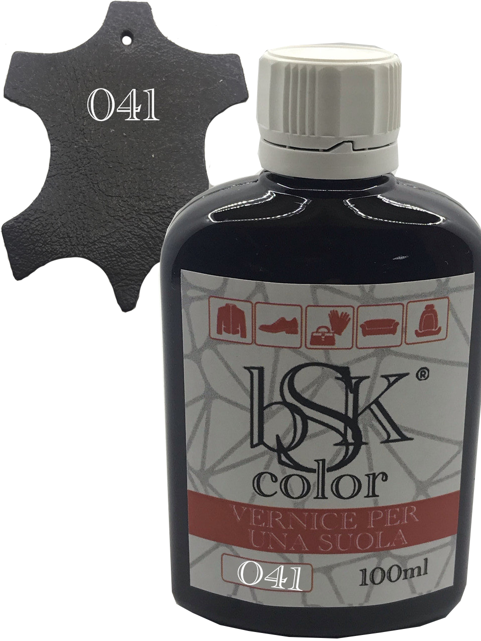 Фарба для гладкої шкіри "bsk-color" 100ml колір сірий базальт, фото 1