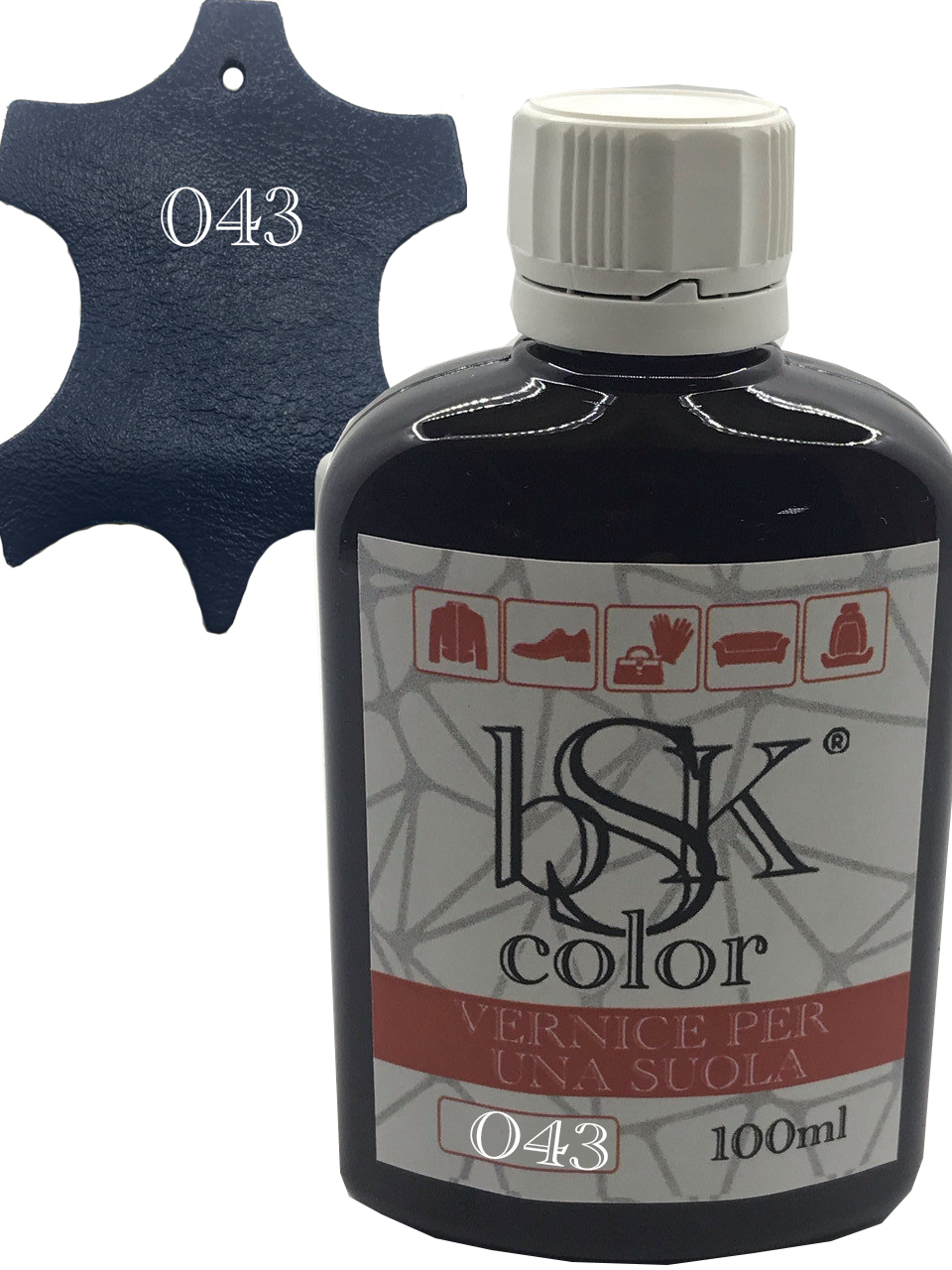 Фарба для гладкої шкіри "bsk-color" 100ml колір сапфіровий, фото 1