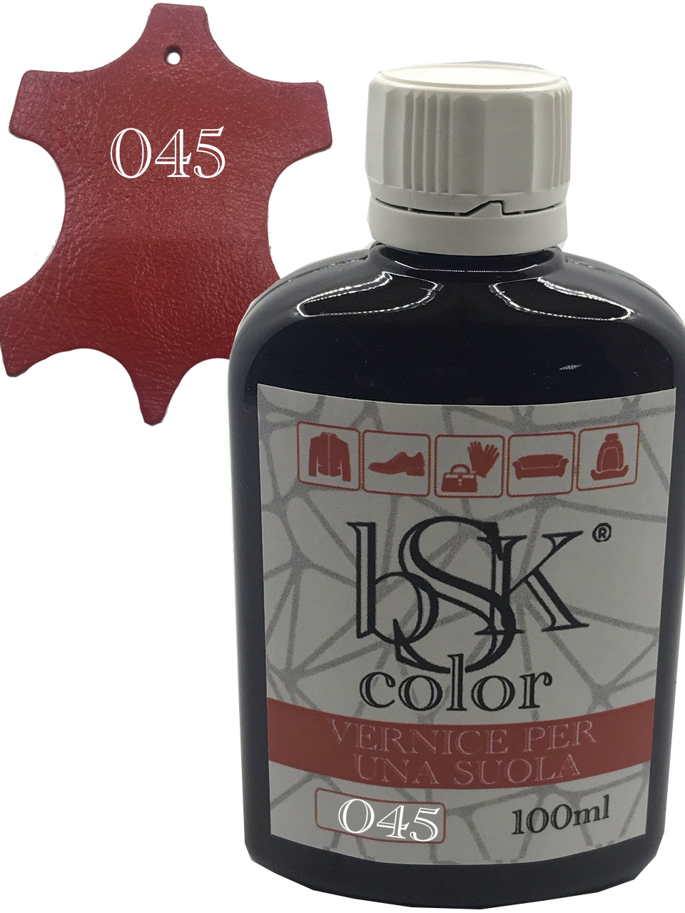 Фарба для гладкої шкіри "bsk-color" 100ml колір полуничний, фото 1