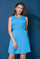 Женское шифоновое платье с жемчугом алексия голубое 42 44