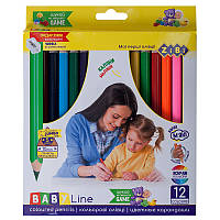Кольорові олівці Zibi JUMBO з точилкою 12 кольорів ZB.2452