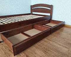 Напівторне дерев'яне ліжко з вилогою і шухлядами "Марта" від виробника, фото 2