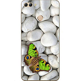 Чохол силіконовий з картинкою для Huawei Y9 2018 Метелик на камінцях