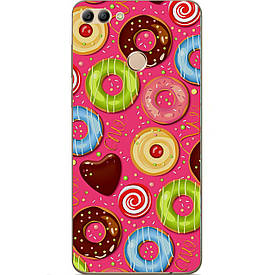 Чохол з картинкою силіконовий для Huawei Y9 2018 Пончики