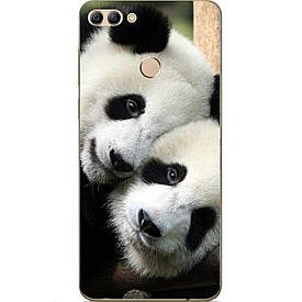 Чохол з картинкою силіконовий для Huawei Y9 2018 Дві панди