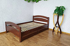 Ліжко двоспальне дерев'яне з ящиками з масиву натурального дерева "Марта" від виробника