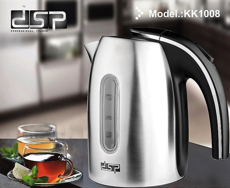 Чайник електричний DSP KK1008 неіржавка сталь 1.2 л 1370 Вт