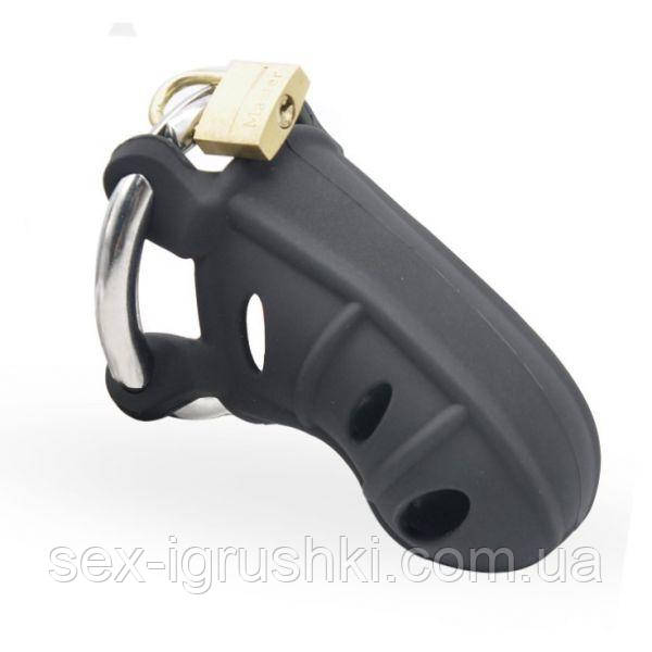 Силіконовий пояс вірності Male Silicone Chastity Cage Black ST58277