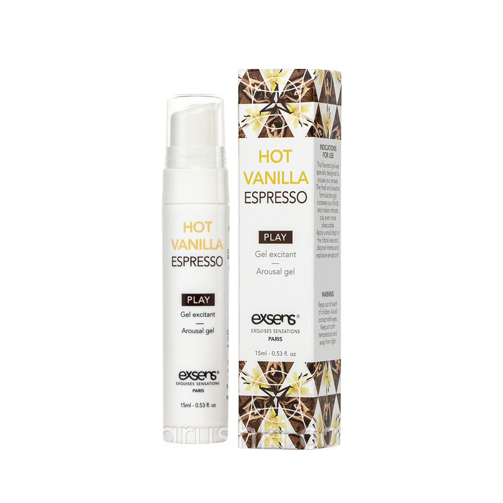 Розпродаж!!! Стимулюючий гель EXSENS Kissable Hot Vanilla Espresso 15мл (термін 07.2025)