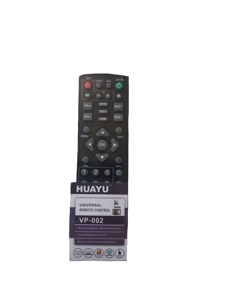 Пульт універсальний DVB-T2 HUAYU VP-002 (RM-D1155+) Навчальний