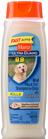 02305 Hartz Ultra Guard Flea&Tick Rid Шампунь проти бліх і кліщів з вівсянкою, 532 мл