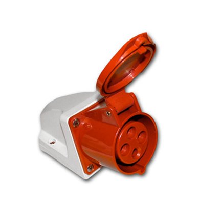 Takel 114 Розетка стаціона, зовнішня 16 А (380-415В), 4 контакти (3P+E), IP44, червоний, фото 1