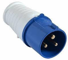 Takel 023 Вилка переносна 32А (220-250), 3 контакти (2P+E), IP44, синя, фото 1