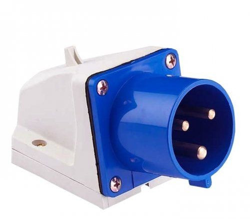 Takel 523 Вилка стаціонарна 32А (220-250В), 3 контакти (2P+E), IP44, синя
