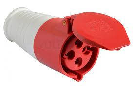 Takel 224 Розетка переносна 32А, (380-415В) 4 контакти (3P+E), IP44, червона, фото 1
