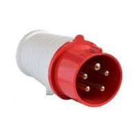 Takel 025 Вилка переносна 32А, 220-380В (240-415В) 5 контактів (3P+N+E), IP44, червона, фото 1