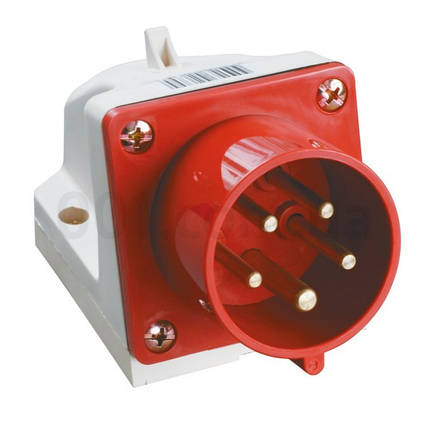 Takel 525 Вилка стаціонарна 32А, 220-380В (240-415В) 5 контактів (3P+N+E), IP44, червона, фото 1