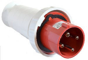 Takel 034 Вилка переносна 63А (380-415В), 4 контакти (3P+E), IP67, червона, фото 1