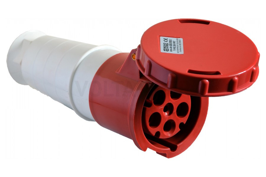 Takel 235 Розетка переносна 63А, 220-380В (240-415В), 5 контаків (3P+N+E), IP67, червона