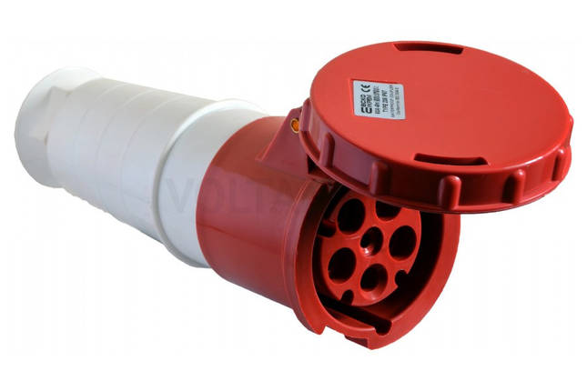 Takel 235 Розетка переносна 63А, 220-380В (240-415В), 5 контаків (3P+N+E), IP67, червона, фото 1