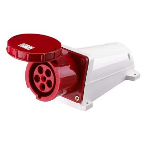 Takel 145 Розетка стаціона. зовнішня 125А, 220-380В (240-415В), 5 контаків (3P+N+E), IP67, червона