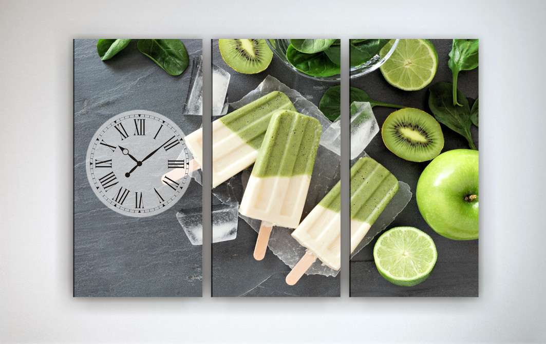 Настенные часы на холсте Мороженое, фото 1