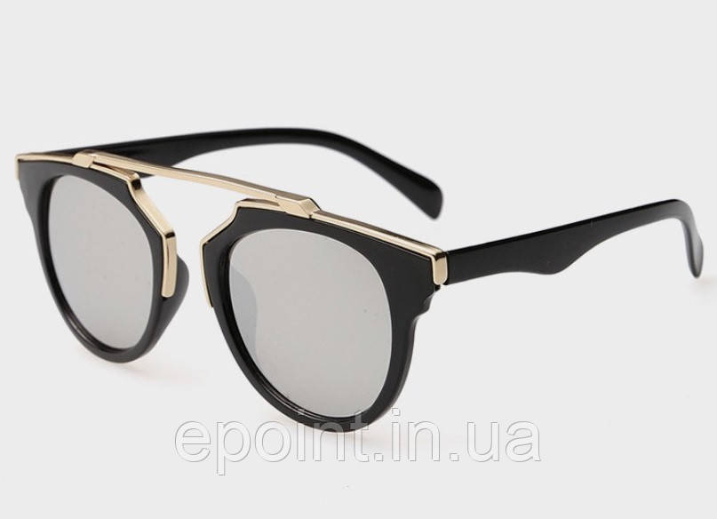 Жіночі сонцезахисні окуляри, ретро — "очі кішечки", дзеркальне тонування лінз 