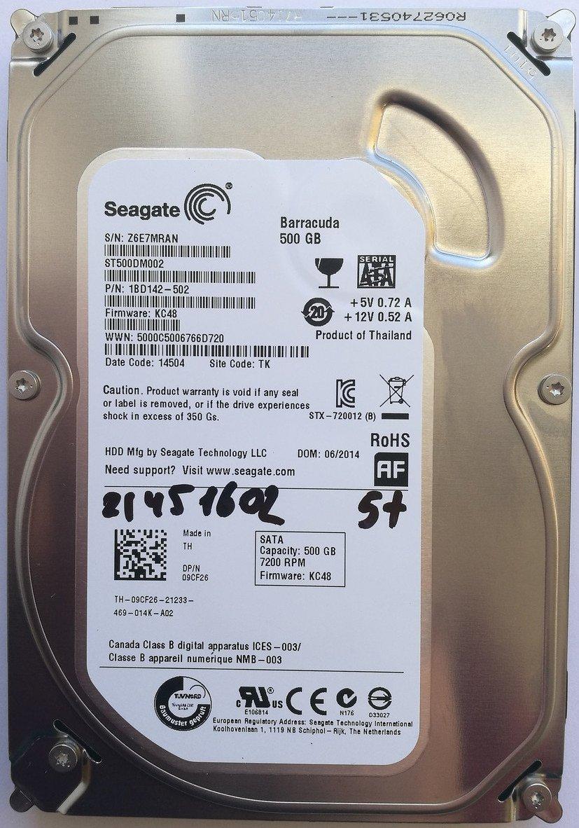 Жорсткий диск для комп'ютера Seagate Barracuda ST500DM002 500GB 3.5" 16MB 7200rpm SATA-III 6Gb/s Б/В