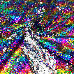 Паєтка Двостороння Різнобарвна Веселка Срібло