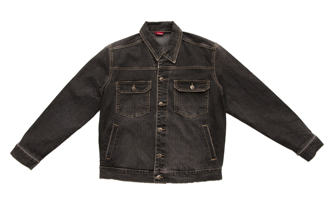 Чоловіча джинсова куртка Crown Jeans модель 411 (ALF GR.BLC)