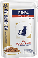 Вологий корм для кішок Royal Canin Renal Feline з яловичиною -при нирковій недостатності 85гр *12шт