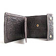 Портмоне на кнопках з кишенею для монет та відділенням на блискавці "Графіка" з натуральної шкіри з тисненням, фото 5