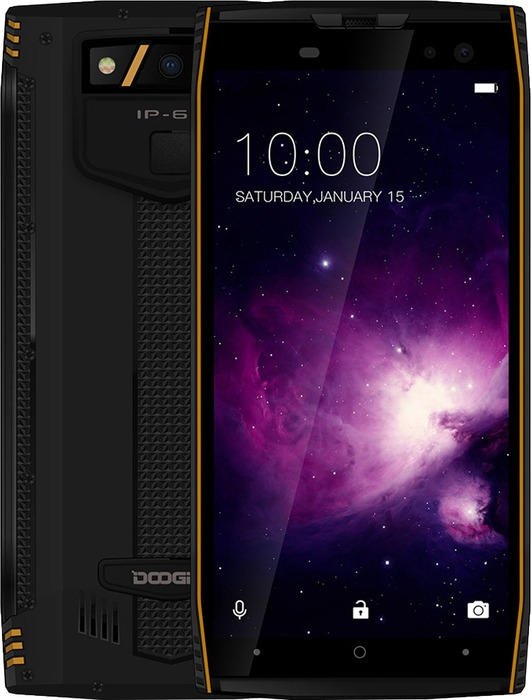 Doogee S50, 6/128 Gb, IP68, 5180 mAh, подвійна камера 16+13 Mpx, Android 7.1, 8 ядер, дисплей 5.7"