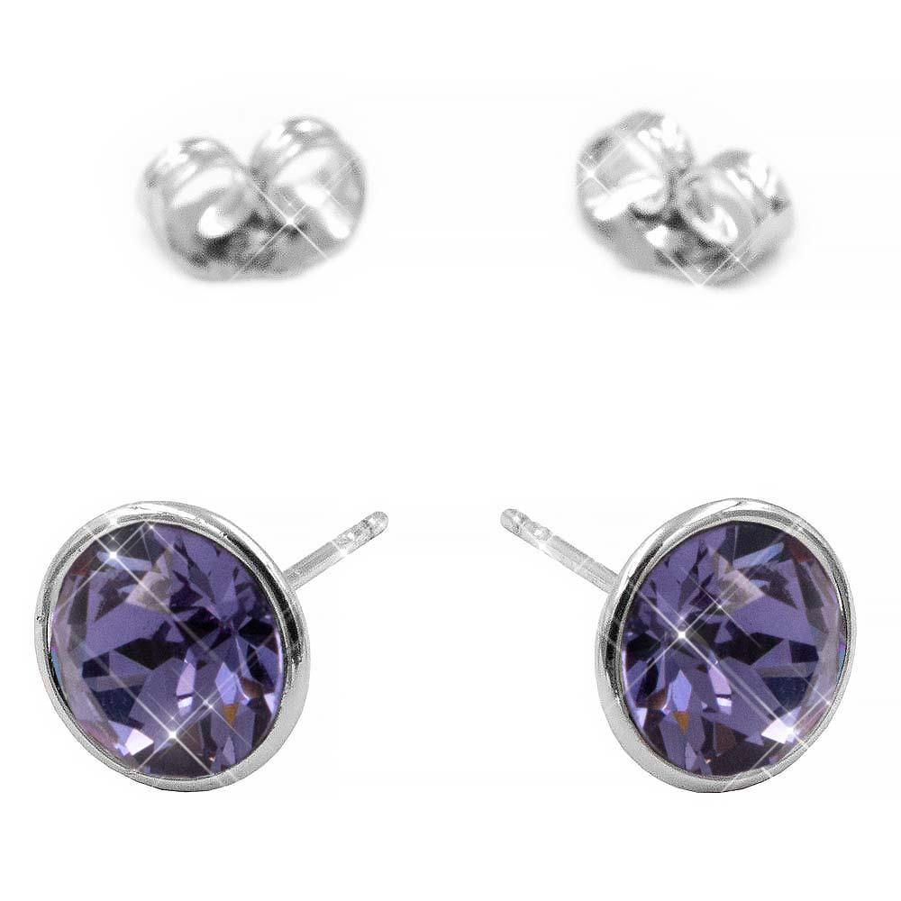 Сережки-цвяшки родій Swarovski Камінь 0,8 см (на основі)