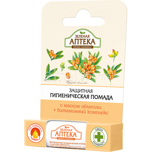 Захисна гігієнічна помада "Масло обліпихи" 3,6 г Зелена Аптека 