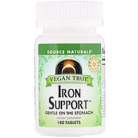 Препарат для підтримки рівня заліза, підходить веганам, Source Naturals, 180 таблеток