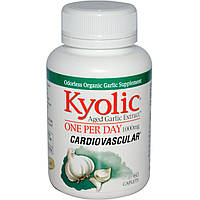 Екстракт часнику, підтримання серцево-судинної системи, Kyolic, 1000 мг, 60 таблеток капсуловидных