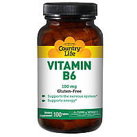 Витамин B6, Country Life, 100 мг, 100 таблеток