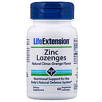 Цинкові пастилки з натуральним цитрусовим апельсиновим смаком, Life Extension, 60 пастилок