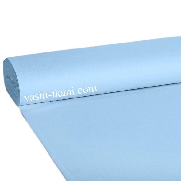 Тканина поплін De Luxe однотонна блакитна (ТУРЕЧЧИНА шир. 2,4 м) (P-FR-0062), фото 1