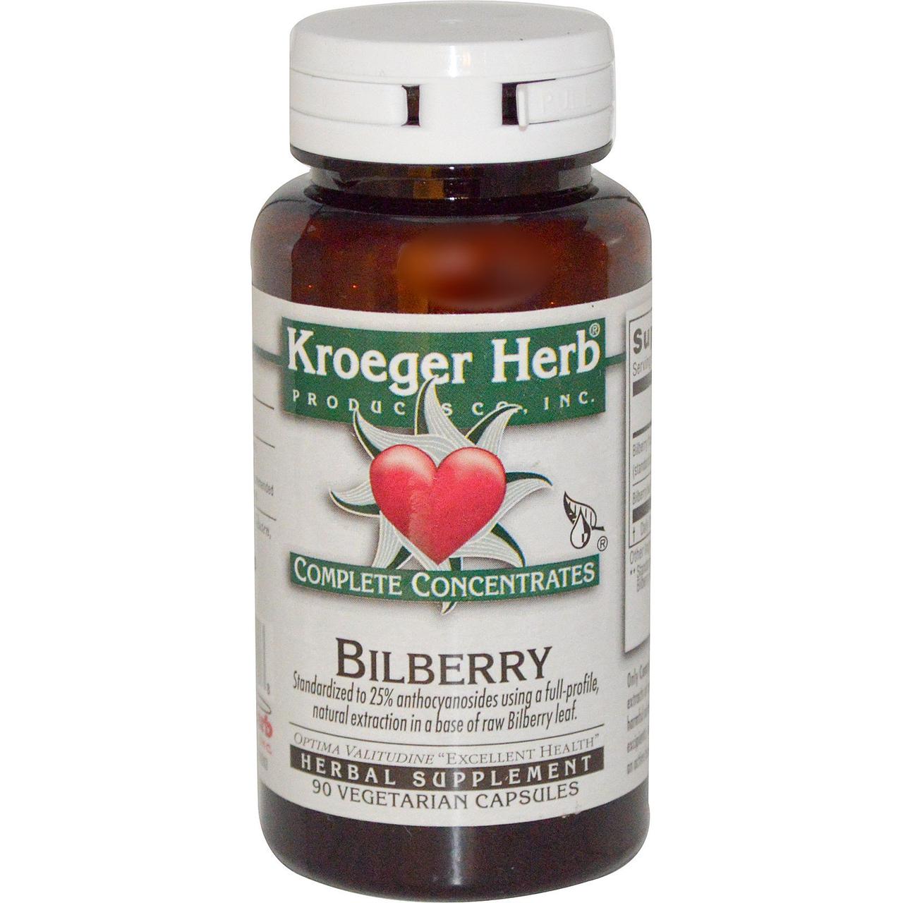 Чорниця, Kroeger Herb Co, 90 рослинних капсул