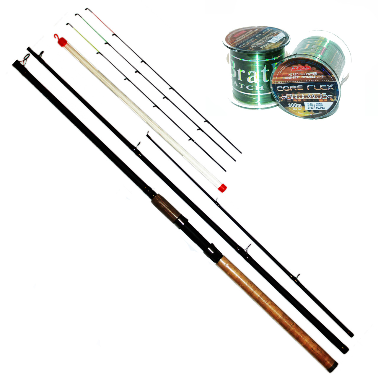 Фидерное удилище Bratfishing TAIPAN FEEDER +3 tips / 3.30M / 80-180 g - фото 1 - id-p936637534